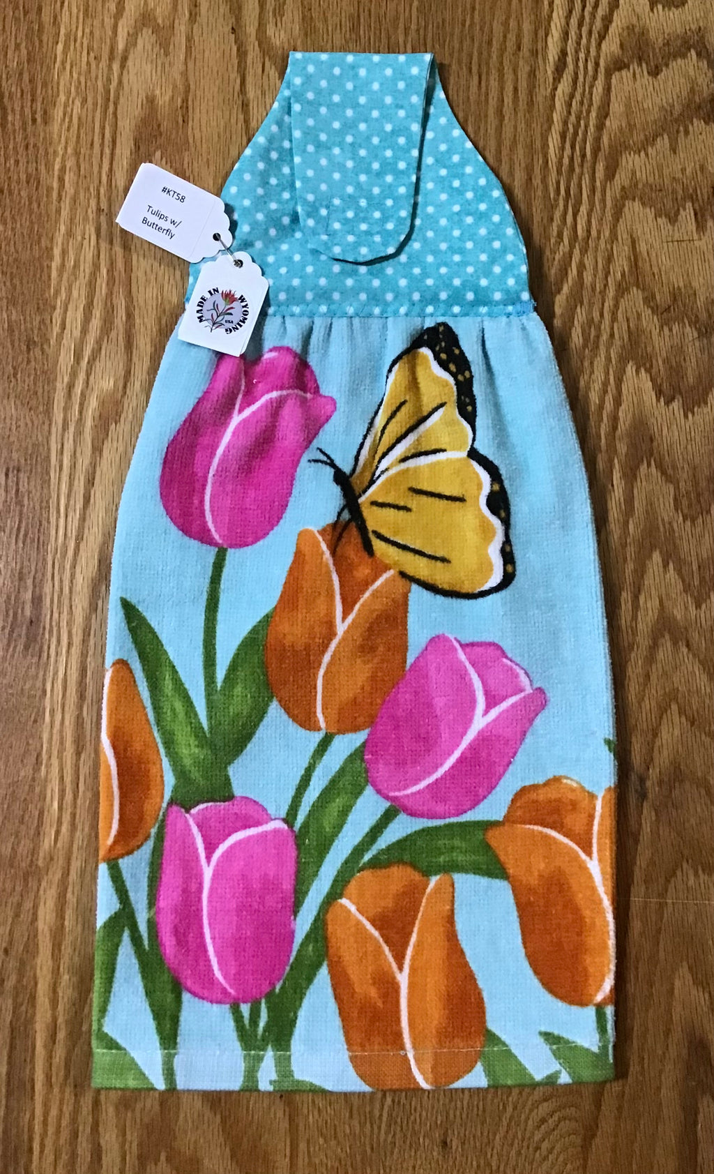 KT#58 Tulips w/Butterfly Kitchen Towel