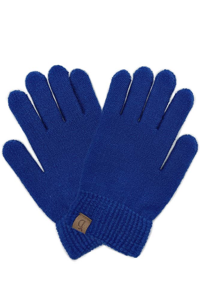 Solid Knit Bobcat Blue Touch Gloves