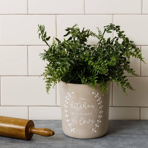 Cement Crock - This Kitchen Is Seasoned With Love (PC)