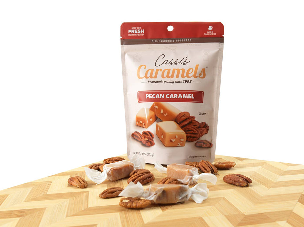 Cassi's Caramels - 4 oz Cassi’s Pecan Caramels