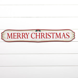 40" RED & WHITE MERRY CHRISTMAS PLAQUE Sign
