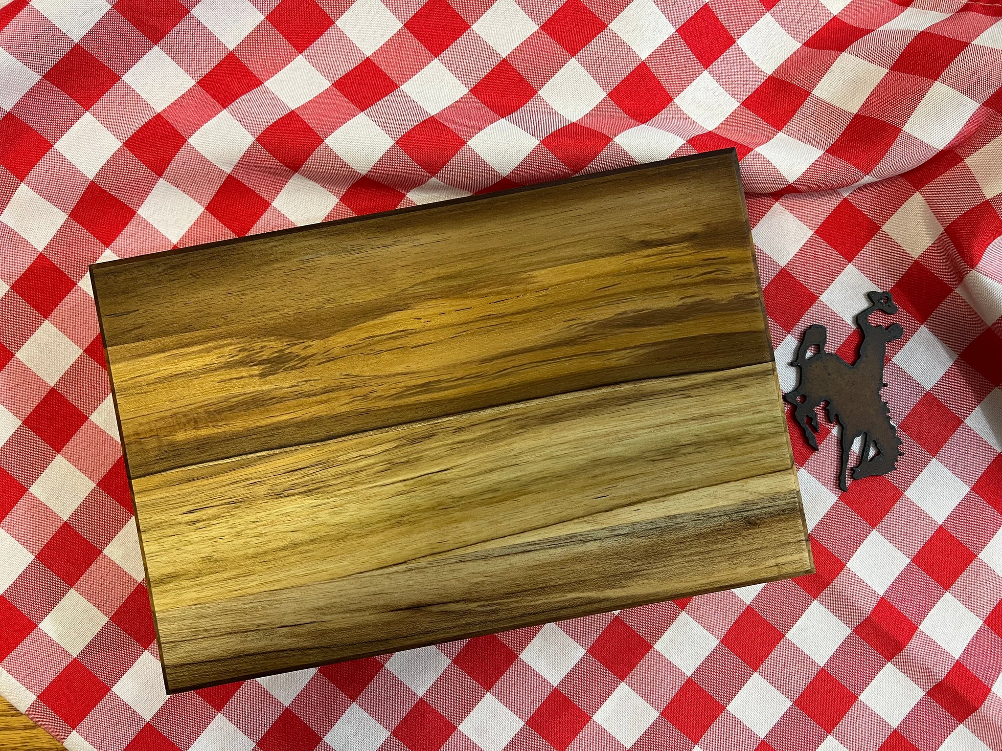 Womack Woodworking: 7.75" X 12" teak cutting board with juice groove