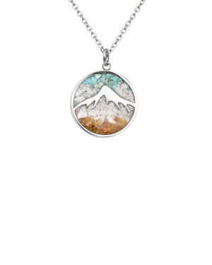 Mountain and Earth Mineral Sand Round Necklace