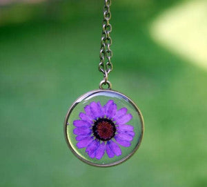 Purple Daisy Necklace