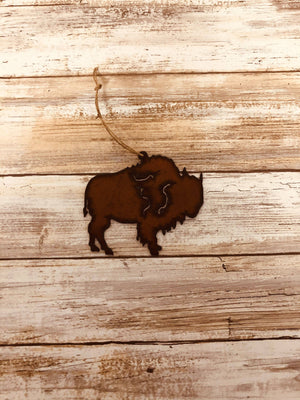 Buffalo  Lodge Bison Rustic Ornament