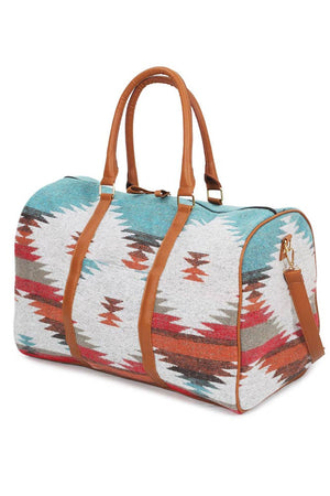 Aztec Teal Pattern Cross body Duffle Bag