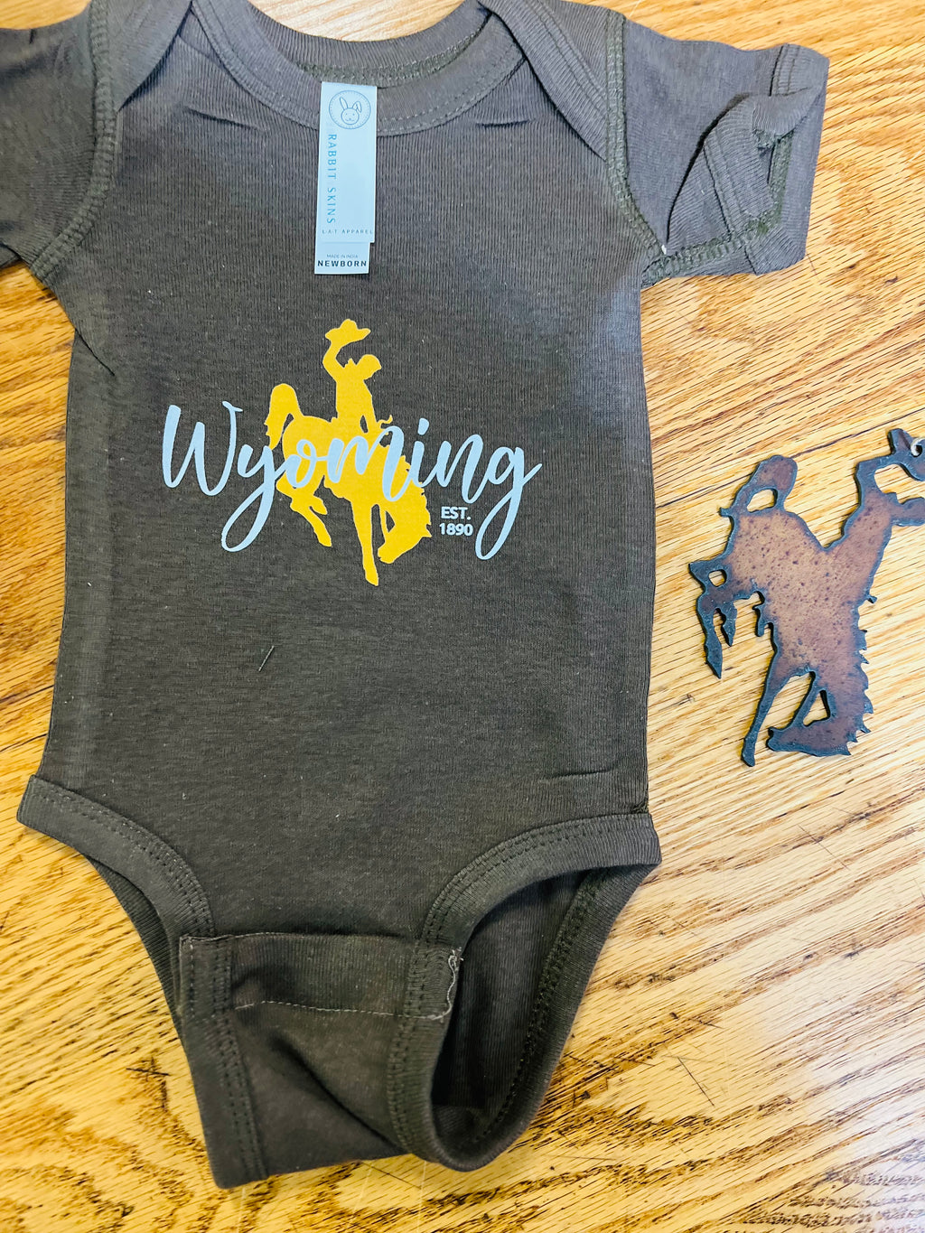 Wyoming Brown & Gold Onesie