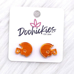Dogie 15mm Shiny Acrylic Helmets -Sports Earrings