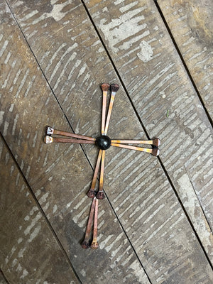 TWISTED IRON #2 Copper Horseshoe Nail Cross