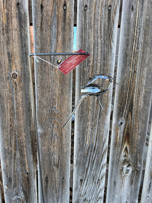TWISTED IRON: One bird flying yard stake (large)