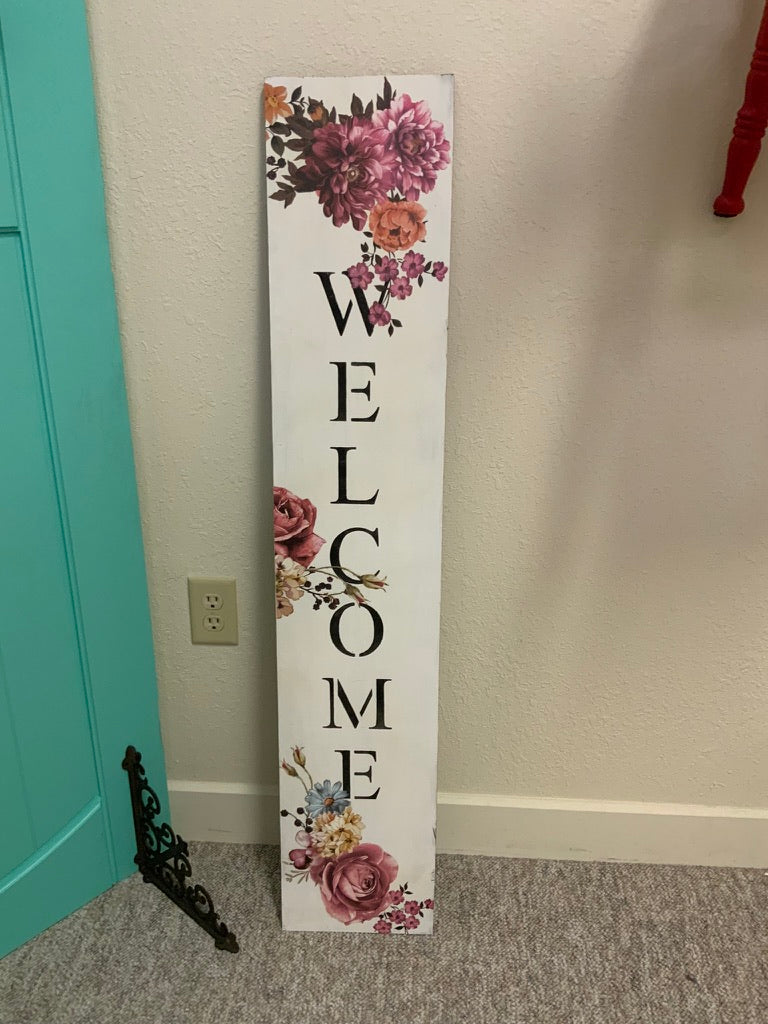 WILD WIND TREASURES: Wood Floral Porch Sign