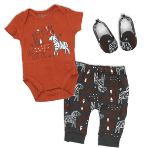 3 Piece Jogger Shoe Set: Stay Wild Baby Outfit