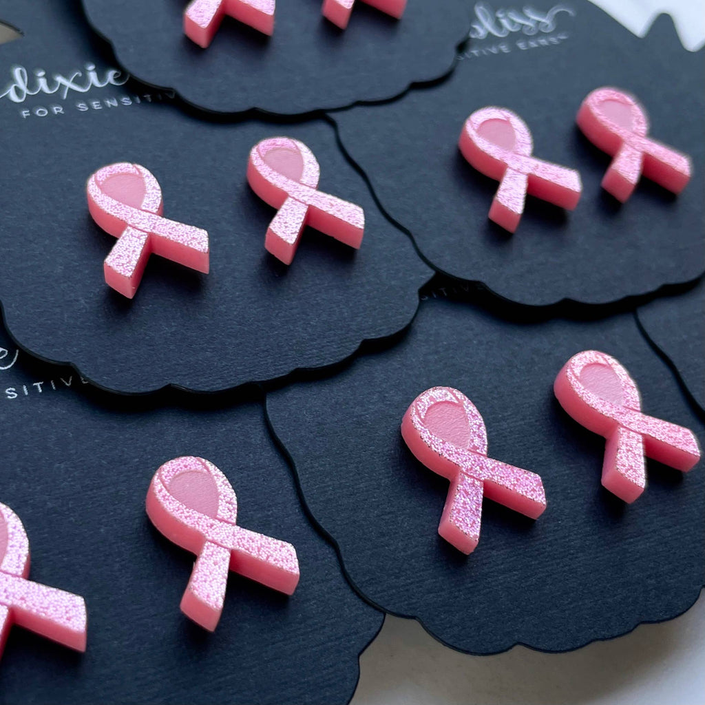 PINK! Pink Ribbon Studs
