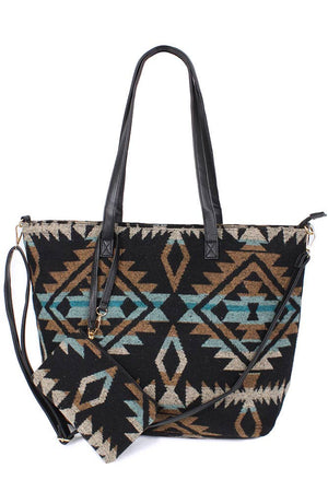 Western Weekend Tote Bag with Pouch