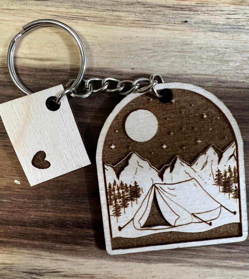 Lost Canyon Designs Camping Under the Stars Domed Keychain