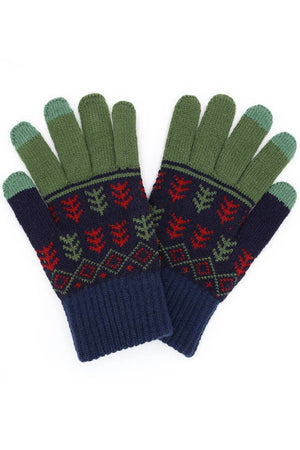 Hana - Aztec Pattern Knit Gloves