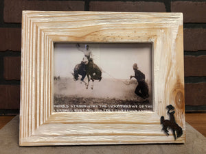 5X7 Wyoming bucking horse, Steamboat picture frame