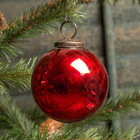 3" RED KUGEL CHRISTMAS ORNAMENT