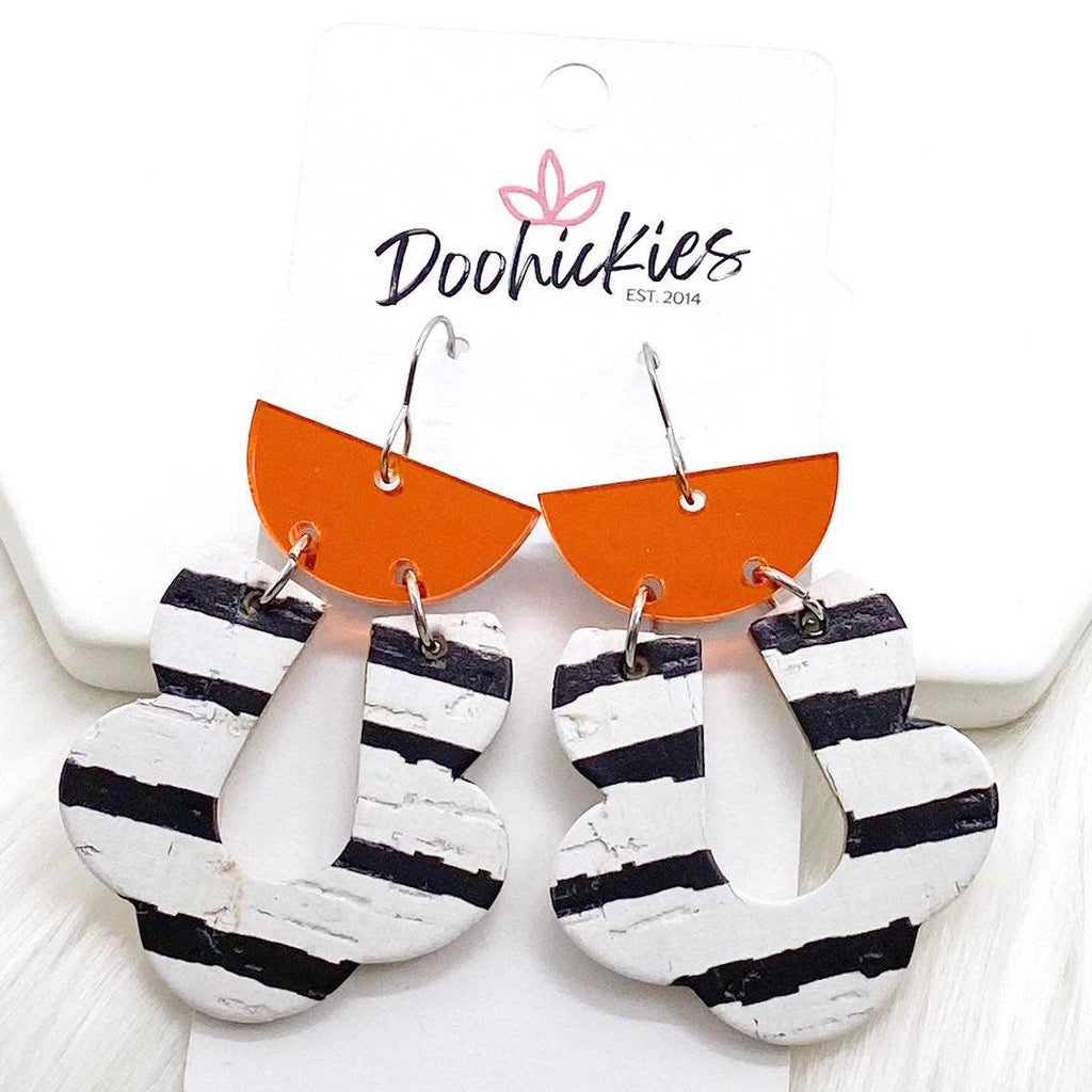 Newcastle Dogie Orange and Black Stripes Earrings