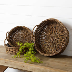Round Willow Basket Trays