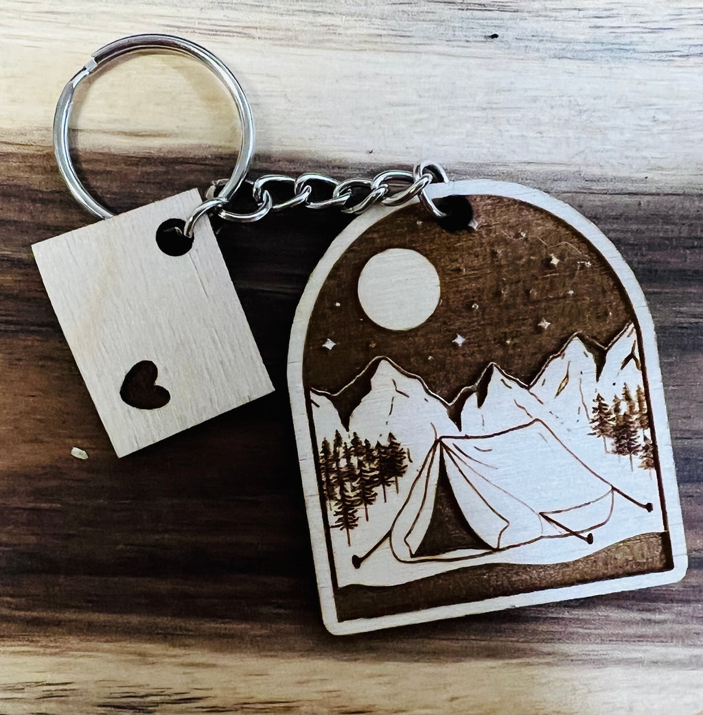 Lost Canyon Designs Camping Under the Stars Domed Keychain