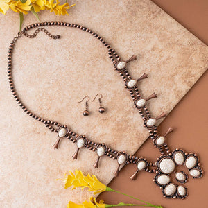 Squash Blossom Necklace - Ivory & Copper
