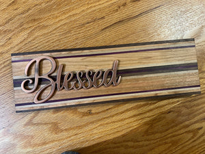 BLESSED wood signs or shelf sitters