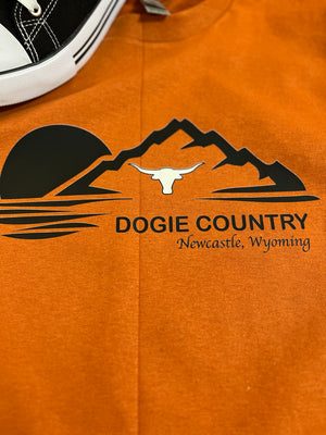 Newcastle Dogie Shirt: Dogie Country on burnt orange