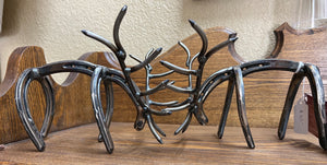 TWISTED IRON: Horseshoe Set of 2 Fighting Elk