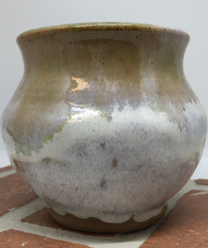 Pottery vase gray and tan by Betty Jensen