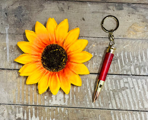 Michael Hodge Red Epoxy Bullet Keychain