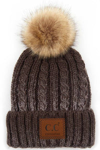 C.C Ombre Beanie With Pom brown