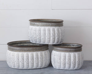 Planters - Embossed Two-Toned Oval Tins