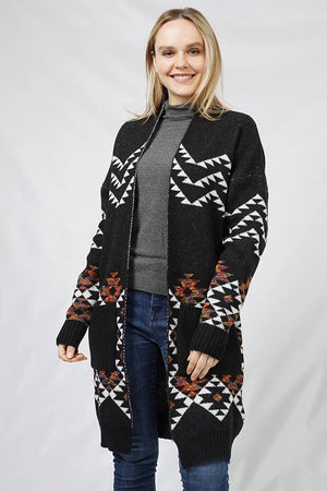 Aztec Pattern Sweater Cardigan