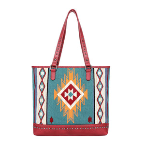 MW1105G-8317 Montana West Aztec Tapestry Tote (Double Sided