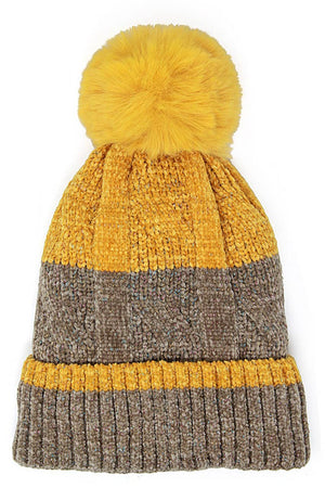 Colorful Lurex Striped Knitted Beanie