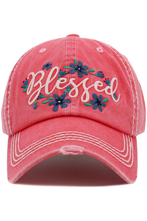 Hana - BLESSED Floral Washed Vintage Baseball Cap