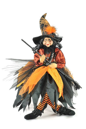 Halloween Orange Sitting Witch