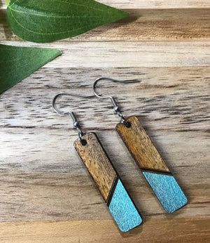 Lost Canyon turquoise wooden earrings