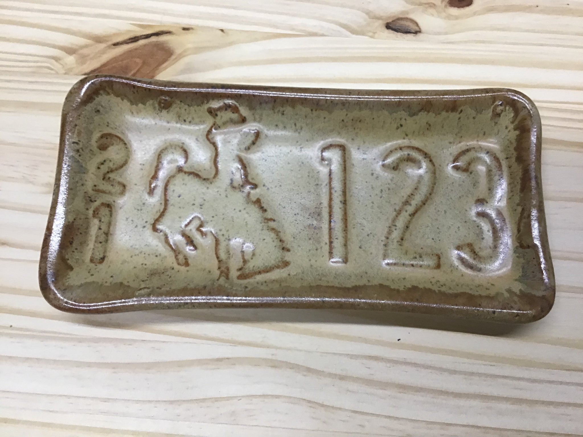 Wyoming Pottery License Plate Beef Log