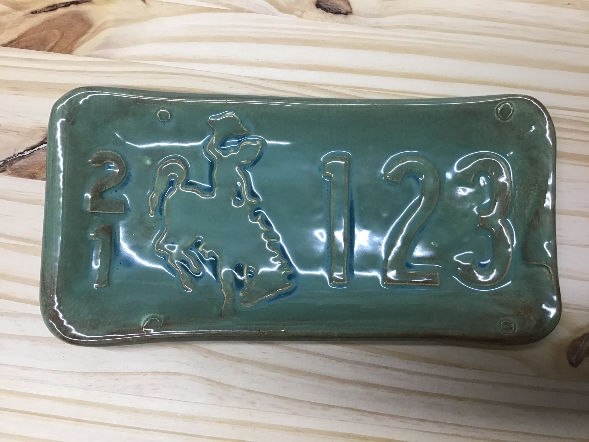 Wyoming Pottery License Plate Beef Log